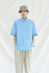 UTILITY CURVED POCKET OXFORD 1/2 SHIRT SKYBLUE (6561037451382)