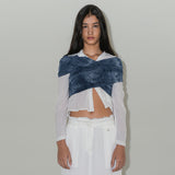 クロッププリーツシャツ / CROP PLEATS SHIRTS (WHITE,SKIN,BLACK)