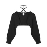 0 4 XXX strap bolero - BLACK (6683342667894)