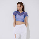 4ラインメッシュクロップトップ/TOP(9360) 4 Line Mesh Crop Tee