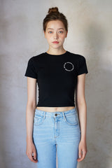 ラウンドロゴクロップTシャツ / ROUND LOGO CROP T-SHIRTS_2COLORS
