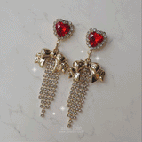 パーティーリボンプリンセスイヤリング / Party Ribbon Princess Earring - Red
