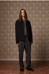 Suede wide pocket jacket - Black (4618121937014)