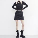 ランカシャー スリット ホルターネック T シャツ