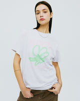 ペインティングフラワーTシャツ/PAINTING FLOWER TSHIRT-GREY