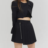 CHAIN PLEATS LAP SKIRT BLACK (6682535657590)