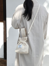 Ribbed fabric New string mini bag
