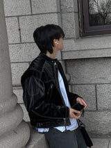 ASCLO Stitch Glossy Biker Jacket (3color)