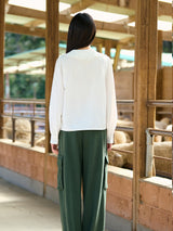 Frill Collar Ruffle-Tuck Blouse (2colors)