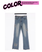 エンティックバタフライブーツカットデニムパンツ / entic butterfly bootscut denim pants
