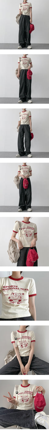 スポーツベアカラーショートスリーブTシャツ