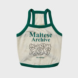 ペット マルチーズアーカーブライングラフィックTシャツ / PET Maltese archive line graphic tshirts