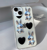 ハートシルバーラビットフォーンケース / Heart silver Rabbit Phone Case