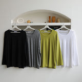 ASCLO Overfit Peach U Neck T Shirt (4color) (6691444981878)