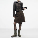 Crohn's woolen midi skirt