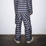 チェッカードバギーパンツ/NAVY CHECKERED BAGGY PANTS