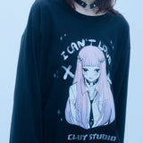 ポストへルガールTシャツ/0 2 post hell girl t-shirt - BLACK