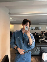 シグフィットデニムシャツ/LMN Sig Loose Fit Denim Shirt (4 colors)