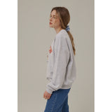 ピーチドローイングスウェットシャツ / PEACHES DRAWING SWEATSHIRT_WHITE MELANGE