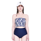 デニムジャカードカップチューブトップ/Denim jacquard cap tube top (navy)