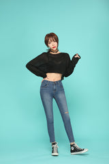 シースルークロップTシャツ / TOP(4863) see-through crop Tee