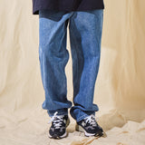 Wide Tapered Retro Denim Pants Blue