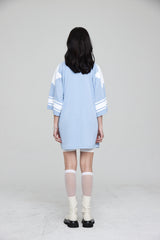 フットボールスタージャージオーバーサイズTシャツ / FOOTBALL STAR JERSEY OVERSIZED T-SHIRT PALE BLUE