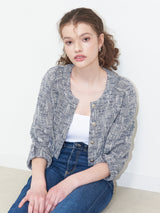 JENNY COTTON TWEED CROP CARDIGAN_NAVY (6580889944182)