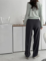 Belt Pintuck Wide Long Slacks (3 colors)