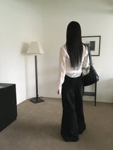 Meto semi bootcut wide denim pants