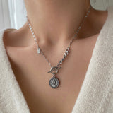 アンティークトグルバーネックレスエリシコインネックレス//cop Antique Toggle Bar Elisicoin Necklace