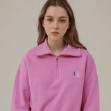 スモールロゴハーフジップアップスウェットシャツ / SMALL LOGO HALF ZIPUP SWEATSHIRT_PINK