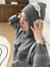 Wishful stitch knit hood