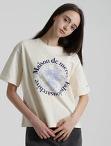 Women's Le Lis Relax Crop Tee CreamNavy(FCC2TS385W)