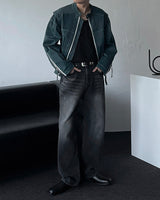 NOS101 Black Blue Over Wide Denim (XS ~ L)
