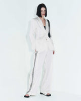 [REORDER] Pleated Logo-Tape Trousers _ White