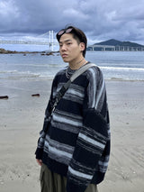 ストライプウェーブニットウェア/Stripe wave Knitwear