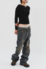 (W) Base Shirring Longsleeve (3color)