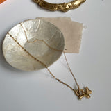 ハートビューティフルトグルバーユニークネックレス/nna Heart Butterfly Toggle Bar Unique Necklace