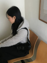 アンコモヘアアンゴラツーウェイフード付きジップアップ