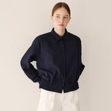 スプリングバンディングシャツ/Spring banding shirt_navy