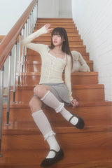 LACE RIBBON TOP (BABY YELLOW)