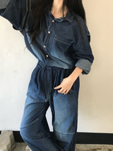ディープオーシャンデニムセットアップシャツ
