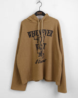 Whatever Napping V-Neck Boxy Lettering Hoodie T-Shirt