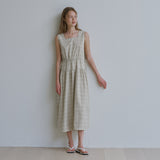 スクエアチェックストリングドレス / Square check string dress