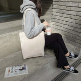 Corduroy simple line bag - ivory