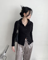 フローア スリムフィット カラー カーディガン/floa slim fit collar cardigan