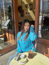 [SALE] blue flower knit