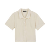 リラックスクリンクルシャツ / RELAXED CRINKLE SHIRT (CREAM)
