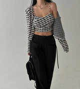 X Tweed bustier cardigan set
